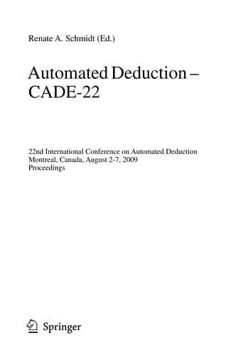 Tapa de Automated Deduction – CADE-22