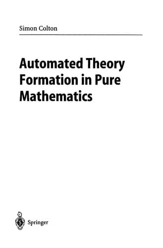 Tapa de Automated Theory Formation in Pure Mathematics
