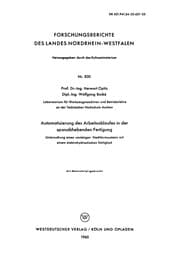Tapa de Automatisierung des Arbeitsablaufes in der spanabhebenden Fertigung