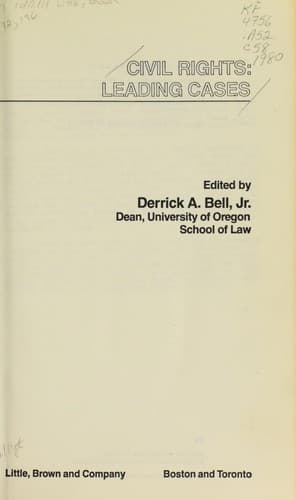 Tapa de Civil rights--leading cases