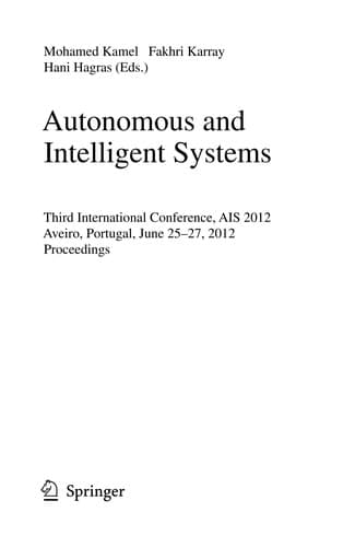 Tapa de Autonomous and Intelligent Systems