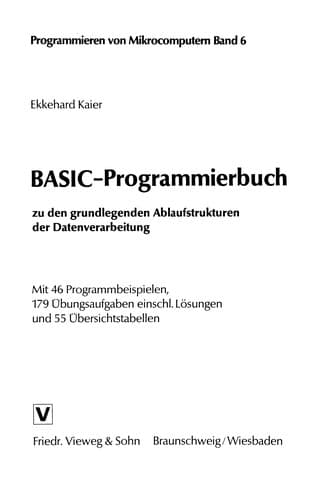 Tapa de BASIC-Programmierbuch