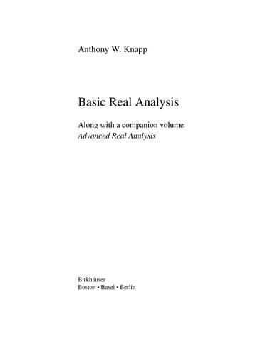 Tapa de Basic real analysis