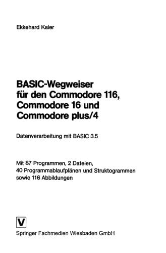 Tapa de BASIC-Wegweiser für den Commodore 116, Commodore 16 und Commodore plus/4