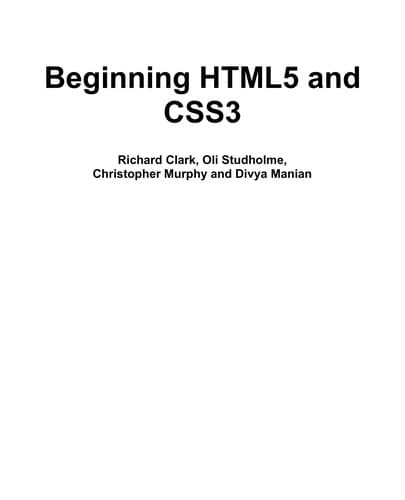 Tapa de Beginning HTML5 and CSS3