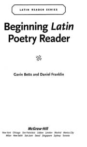 Tapa de Beginning Latin poetry reader