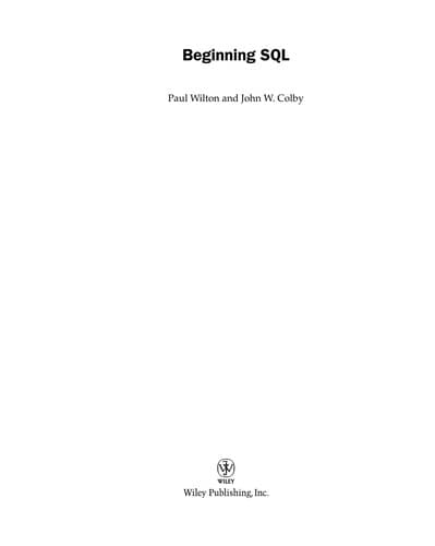 Tapa de Beginning SQL