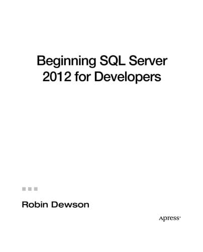 Tapa de Beginning SQL Server 2012 for Developers