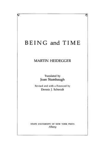 Tapa de Being and time