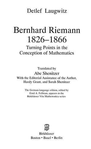 Tapa de Bernhard Riemann 1826-1866