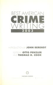 Tapa de Best American crime writing 2003