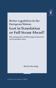 Tapa de Better regulation in the European Union