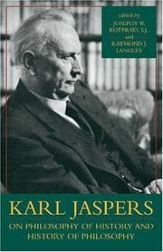 Tapa de Karl Jaspers on philosophy of history and history of philosophy