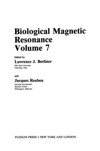 Tapa de Biological Magnetic Resonance