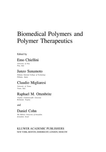Tapa de Biomedical polymers and polymer therapeutics