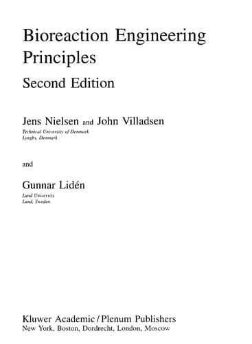 Tapa de Bioreaction engineering principles.
