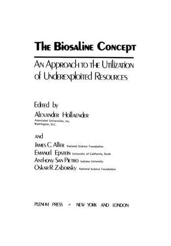 Tapa de The Biosaline Concept