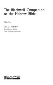 Tapa de The Blackwell companion to the Hebrew Bible