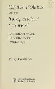 Tapa de Ethics, politics, and the independent counsel