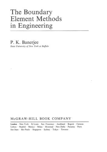 Tapa de The boundary element methods in engineering
