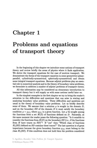 Tapa de Boundary Value Problems for Transport Equations