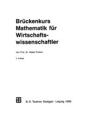 Tapa de Brückenkurs Mathematik für Wirtschaftswissenschaftler