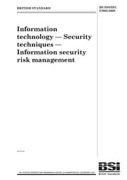 Tapa de Information technology - security techniques - information security risk management =