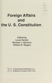 Tapa de Foreign affairs and the U.S. Constitution