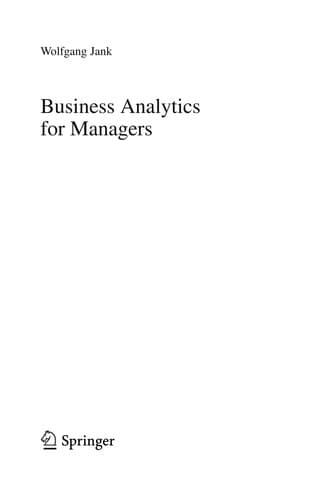 Tapa de Business Analytics for Managers