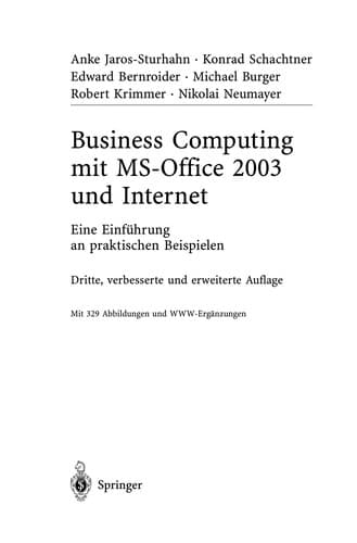 Tapa de Business Computing mit MS-Office 2003 und Internet