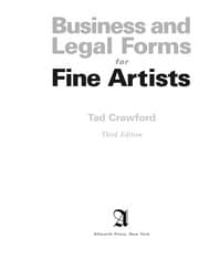 Tapa de Business and legal forms for fine artists