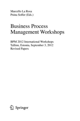 Tapa de Business Process Management Workshops