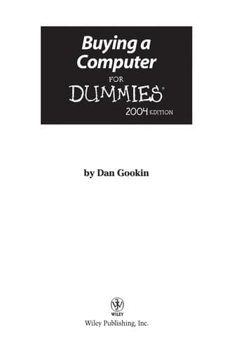 Tapa de Buying a computer for dummies