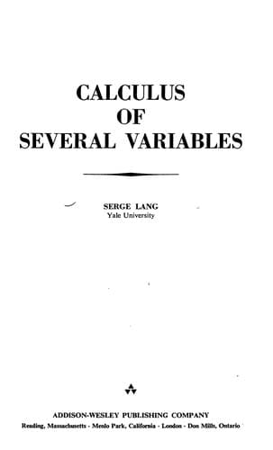 Tapa de Calculus of several variables