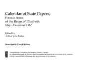 Tapa de Calendar of state papers, foreign series, of the reign of Elizabeth