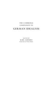 Tapa de The Cambridge companion to German idealism