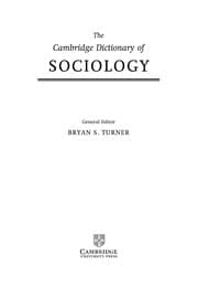 Tapa de The Cambridge dictionary of sociology