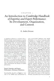 Tapa de The Cambridge handbook of expertise and expert performance