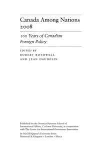 Tapa de 100 years of Canadian foreign policy
