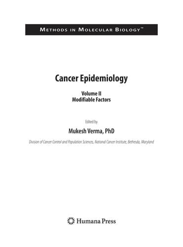 Tapa de Cancer epidemiology