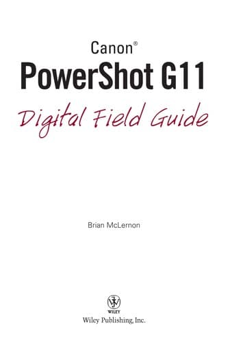 Tapa de Canon PowerShot G11 digital field guide