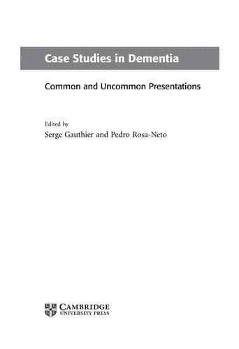 Tapa de Case studies in dementia