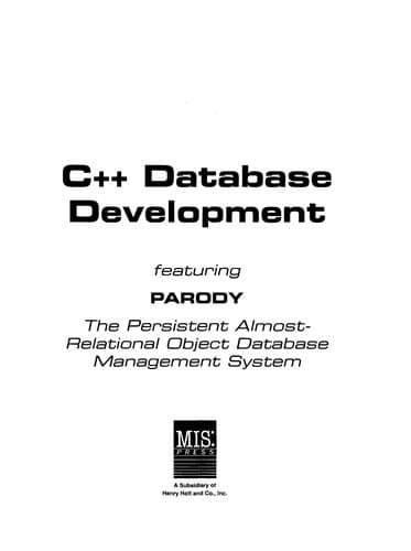 Tapa de C++ database development