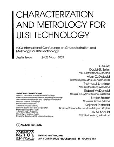 Tapa de Characterization and metrology for ULSI technology, 2000