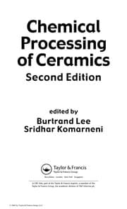 Tapa de Chemical processing of ceramics