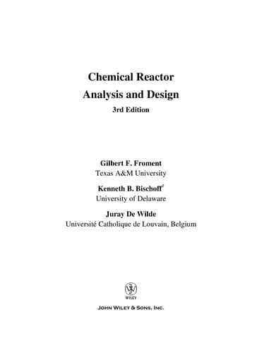 Tapa de Chemical reactor analysis and design