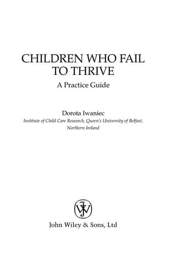 Tapa de Children who fail to thrive
