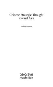 Tapa de Chinese strategic thought toward Asia