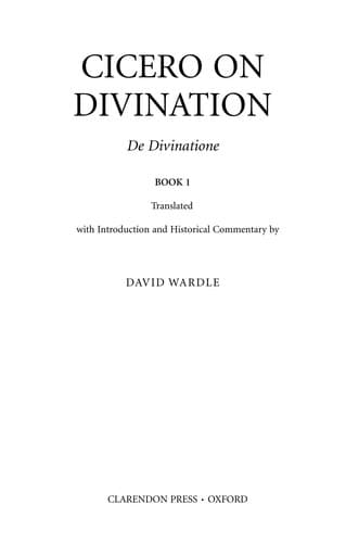 Tapa de Cicero on divination