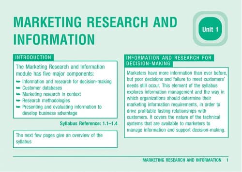 Tapa de Marketing Research and Information